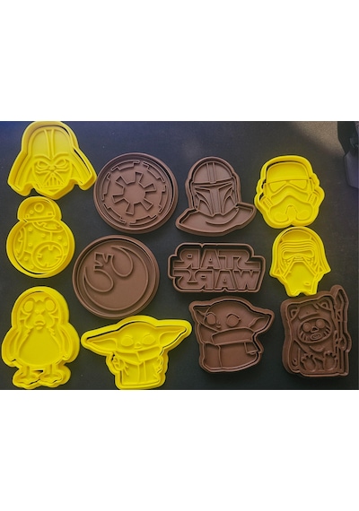 Yıldız Savaşları Karakterli Darth Vader Yoda Uzay Temalı Kurabiye Kalıbı Seti Çok Renkli