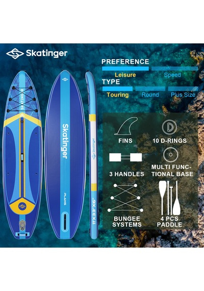 Plans Mavi Stand Up Paddle Board 335x84x15 Cm Ölçülerinde Şişme Sörf Tahtası Full Set