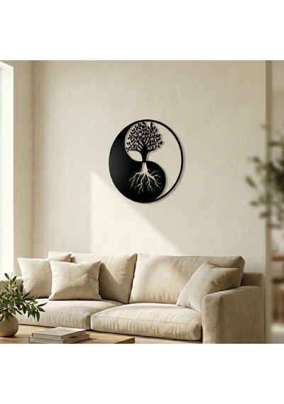 Yin Yang Hayat Ağacı Duvar Tablosu Mdf Lazer Kesim Modern Spiritüel Duvar Süsü