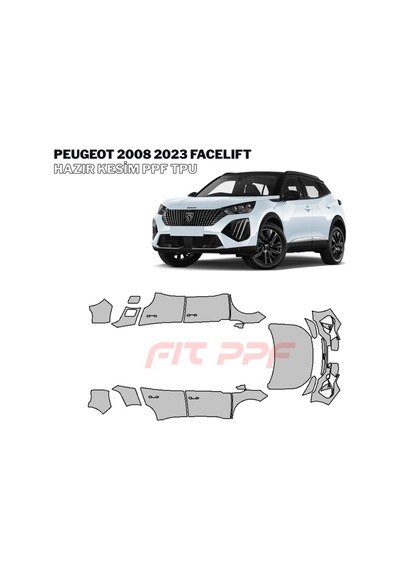 Peugeot 2008 - 2023 Facelıft 210 Mikron Premium Tpu Ppf Kaplama Seti-orta Kapı Direkleri