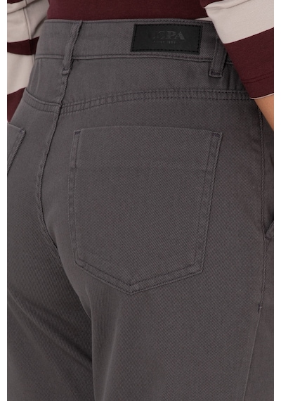 U.S. Polo Assn. Kadın Antrasit Straight Fit Kanvas Pantolon 50316895-VR006