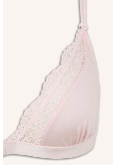 Defacto Dantel Detaylı Saten Kapsız Pedsiz Balensiz Bralet G1139ax26aupn38 Pembe-pn38