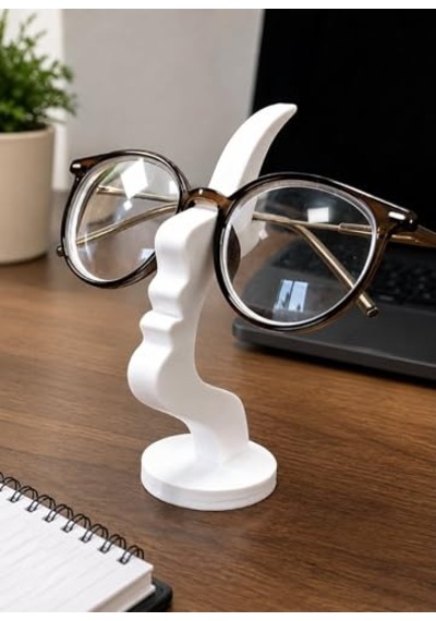 Yüz Tasarımlı Gözlük Standı, Beyaz, Dekoratif Masaüstü Gözlük Tutucu, 13 Cm Yükseklik, 7 Cm Genişlik Pla 3d Baskı 165-Koyu Yeşil