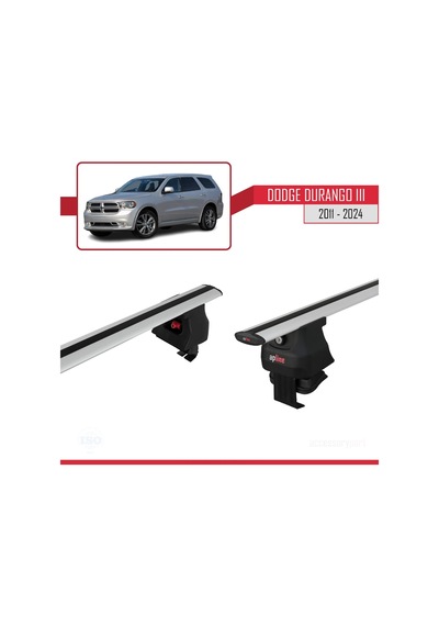 Dodge Durango Iıı 2011 Ve Sonrası İle Uyumlu Ace-4 Ara Atkı Tavan Barı Gri