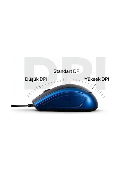 Concord Usb Kablolu 3d Optik Mouse 3 Tuş, Yüksek Dpı Hassasiyetli Bilgisayar Mouse C29mousemavi