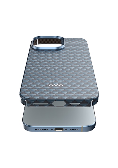 Apple iPhone 16 Pro Max Kılıf M-safe Uyumlu Raptic Aramid Skin Origin Serisi Kapak Lacivert