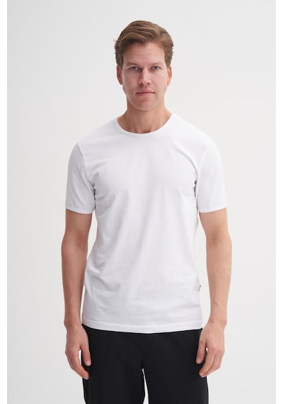 Cazador Erkek Beyaz Bisiklet Yaka T-shirt 46180 Beyaz