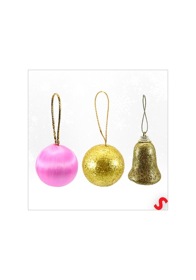 Yılbaşı Ağacı Lüks Süsleme Seti, 4,5cm X 30 Parça