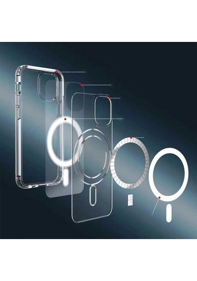 Iphone 14 Pro Max Kılıf Kamera Lens Korumalı Magsafe Destekli Şeffaf Darbe Emici Sert Kapak