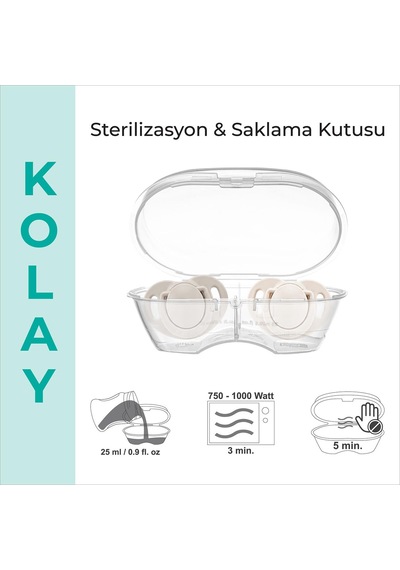 Mamajoo Ortodontik Emzik Seti 12 Ay+ Light Beige & Gray Bej