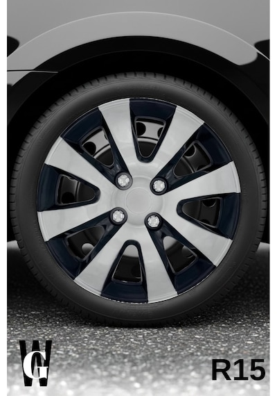Renault Vel Satis 15 İnç Jant Kapağı 4 Adet Siyah Gri C101