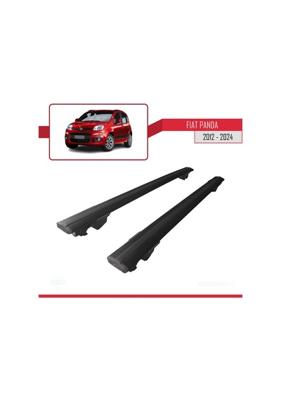 Fiat Panda 2012 Ve Sonrası İle Uyumlu Hook Model Anahtar Kilitli Ara Atkı Tavan Barı Siyah