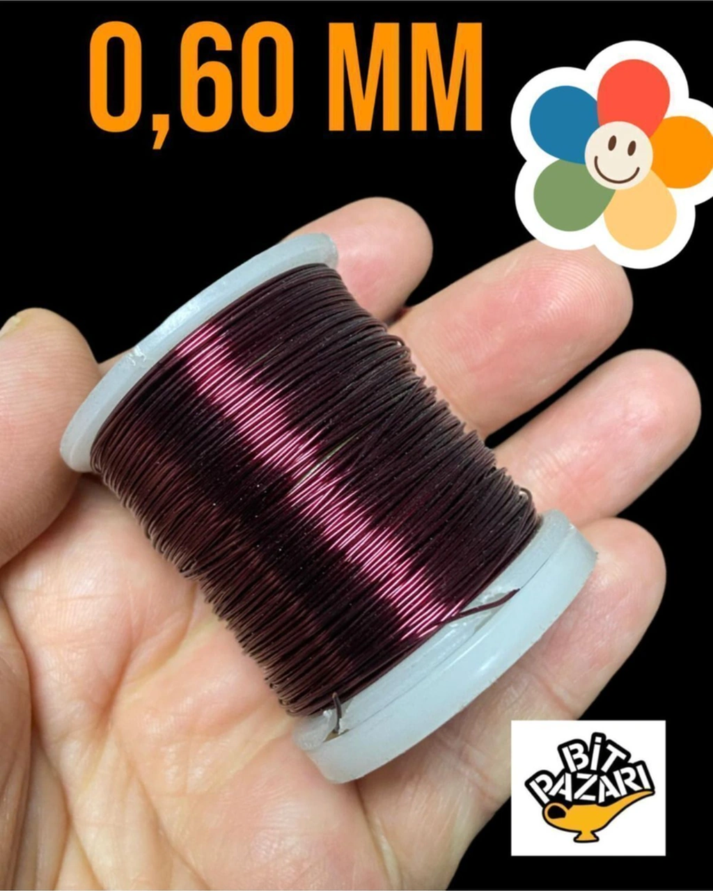 Filografi Bakır Çiçek Teli 0,60 Mm - Takı Teli - Hobi Teli - 1 Makara