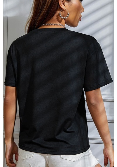 Flood Of Style Unisex Nasabear Baskılı T-shirt Siyah