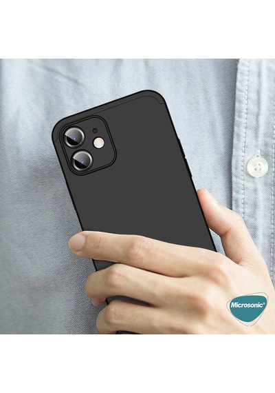 Microsonic Apple Uyumlu iPhone 12 Mini Kılıf Double Dip 360 Protective