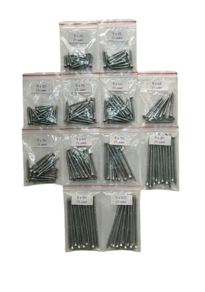 5 Mm Profesyonel Sunta Vida Seti 5x20 5x25 5x30 5x35 5x40 5x45 5x50 5x60 5x70 5x80 5x90 5x100