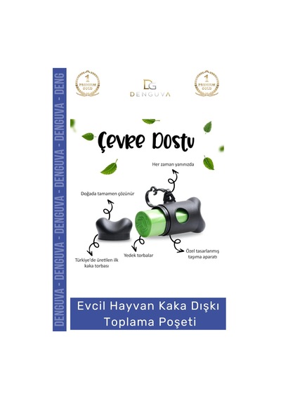 Kakapoşeti Köpek Kaka Poşeti Sızdırmaz Dayanıklı Hijyenik Evcil Hayvan Malzemesi 4 Paket 60 Adet Ru