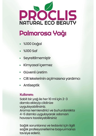 Proclis Palmarosa Yağı 3 x 10 ML