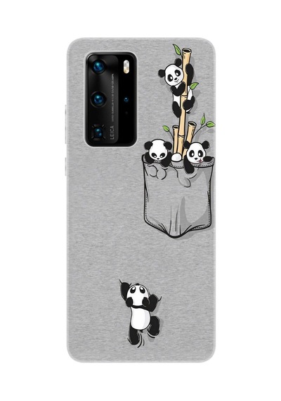 Huawei P40 Pro Els-nx9 Uyumlu Kılıf Desenli Baskılı Silikon Pandalar 1798