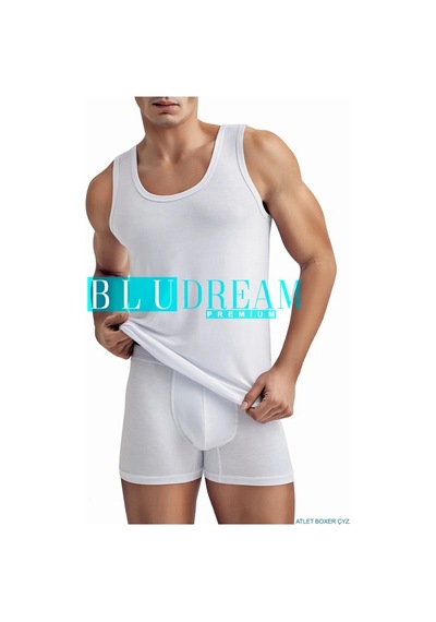 Erkek 2'li Ekonomik Paket Beyaz Bambu Atlet Ve Boxer Seti