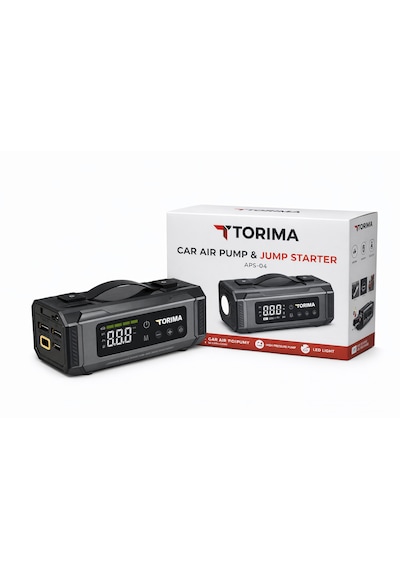 Torima Aps-04 10000mah Akü Takviye Jump Starter + Dijital Hava Kompresörü + Led Fener 01