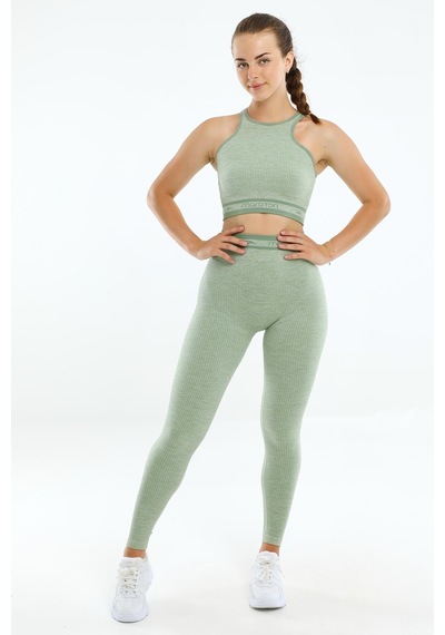 Maraton Active Slimfit Kadın Bisiklet Yaka Kolsuz Basic Su Yeşili Bra 813076-Su Yeşili