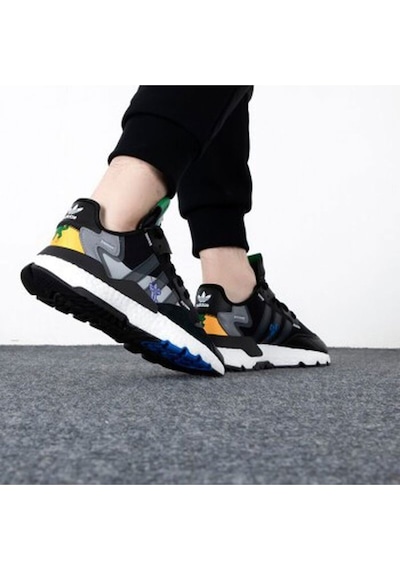 Adidas Nite Jogger Siyah Beyaz Sarı Erkek Sneaker Ayakkabı Nite-1 Siyah - Sarı