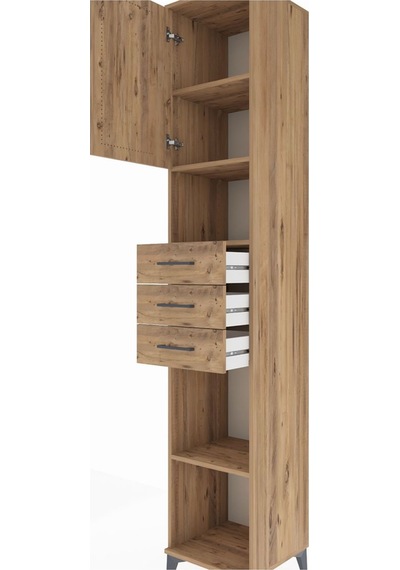 Hyperion Dolap 4 Raflı 3 Çekmeceli Tek Kapaklı 44x44x243 Çam-çam Çam Hyperion Dolap 4 Raflı 3 Çekmeceli Tek Kapaklı 44x44x243 Çam-çam Çam
