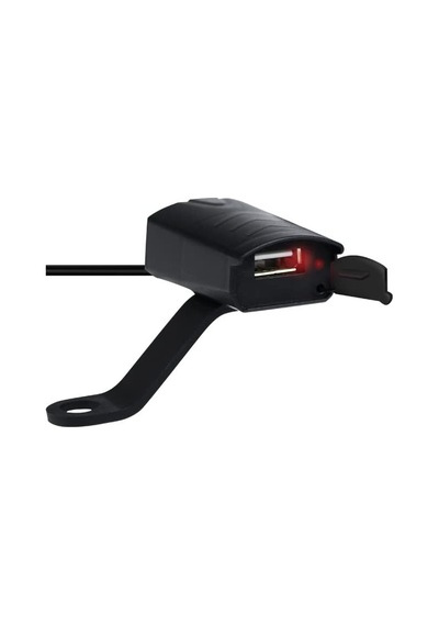 Usb Çıkışlı Sigortalı Motosiklet Gidon Usb Şarj Aleti, 2v Motosiklet Bisiklete Binme Cd-3109 Usb Koruma Tıpalı Motosiklet Usb Şarj Cihazı Siyah