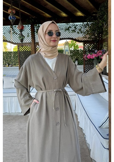 Rabia Şamlı Nazenin Kot Tencel Kap Vizon Normal