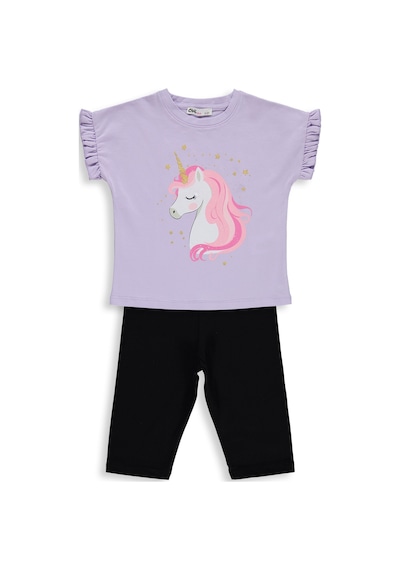 Civil Girls Unicorn Baskılı 2-5 Yaş Takım - Lila