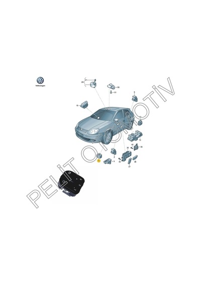 Golf 6 Katlanabilir Ayna Ayar Düğmesi 1k0959565j