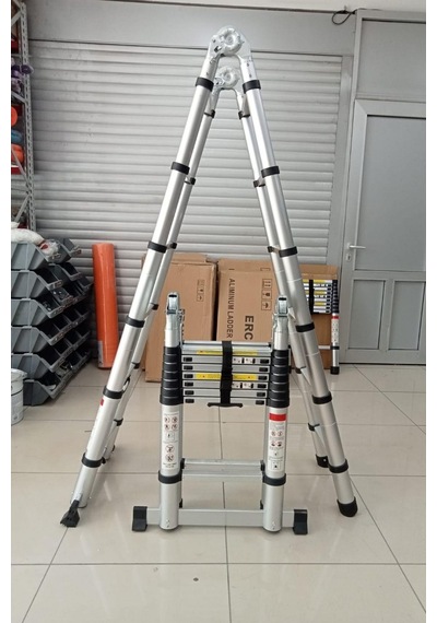 Ebax 2.8+2.8 , 5,6 Metre,9+9 Basamak, 18 Basamak Çift Yönlü Teleskopik Merdiven