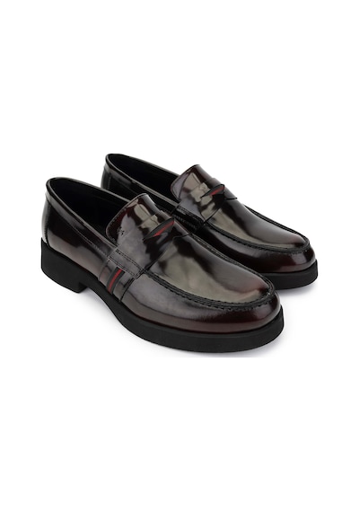 Tamer Tanca Erkek Hakiki Deri Bordo Loafer Ayakkabı 987 122k Erk Ayk Y24 Bordo Acma Bordo