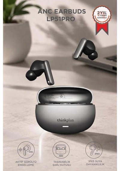 Müzik Aksesuarı Mobil Aksesuar Teknolojik Ürün Thinkplus Bluetooth Kulaklık Lp51 Pro Gri