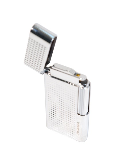Parmida Soft Flame Gümüş İşlemeli Metal Puro Çakmağı - Tr9541