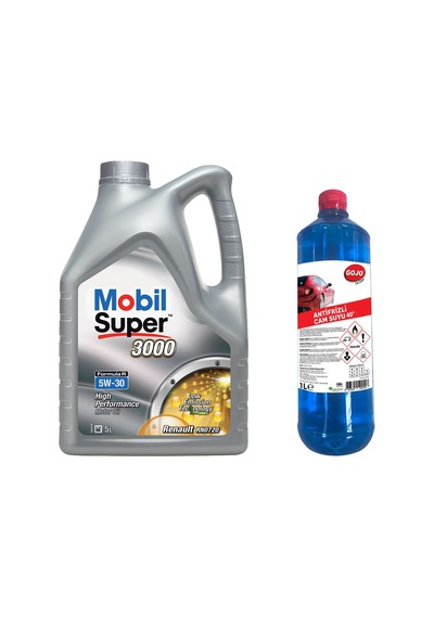 Mobil Super 3000 Formula R 5W-30 Renault Araç Motor Yağı 5 L + Gojo Kışlık Camsuyu