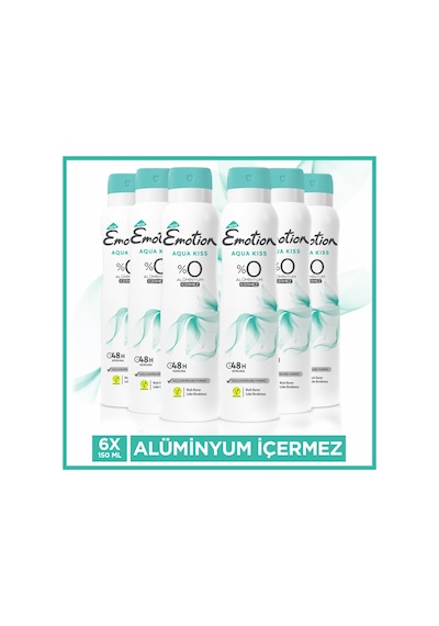 Emotion Aqua Kiss Kadın Sprey Deodorant 6 x 150 ML