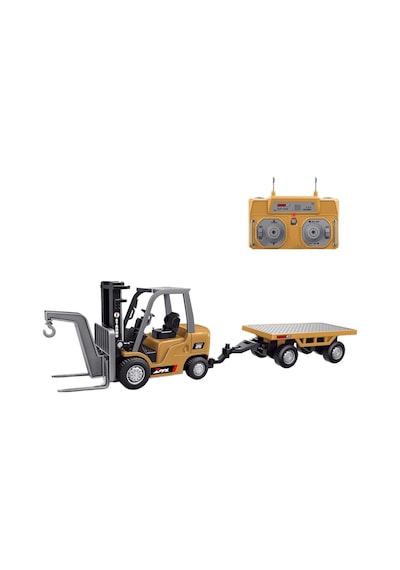 Uzaktan Kumandalı Şarjlı Mini Forklift 1:64 Ölçek Römorklu Oyuncak İş Makinesi Çok Renkli