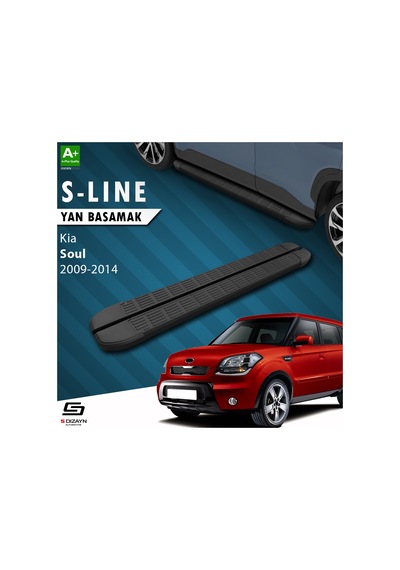 S-dizayn Kia Soul S-line Siyah Yan Basamak 173 Cm 2009-2014 A+ Kalite