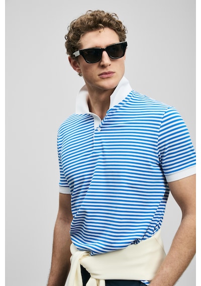 Lufian Landon Smart Erkek Polo Tişört Saks Saks 111040248100240