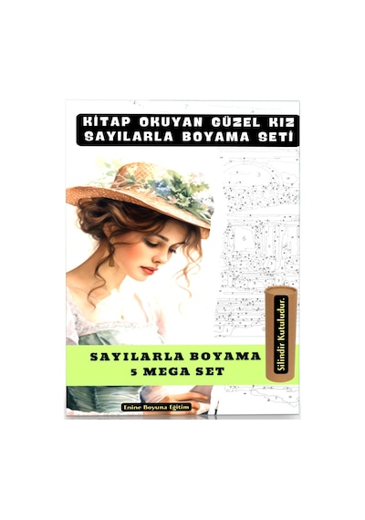 Sayılarla Boyama Tablo Seti Kitap Okuyan Güzel Kız