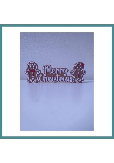Trendexa 3d Baskı Zencefilli Kurabiye Merry Christmas Yazılı Yılbaşı Dekoratif Süs Mac Standart