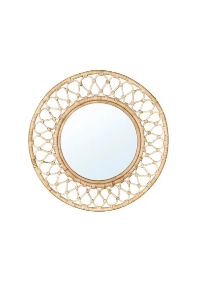 Grınsbol Rattan 55 Cm Duvar Aynası Dekorasyon Naturel