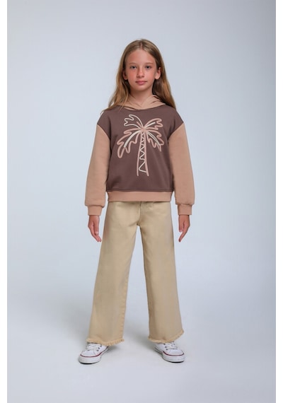 Xo Kids Kız Çocuk Sweatshirt 5-9 Yaş 35871 Kahve Kahverengi
