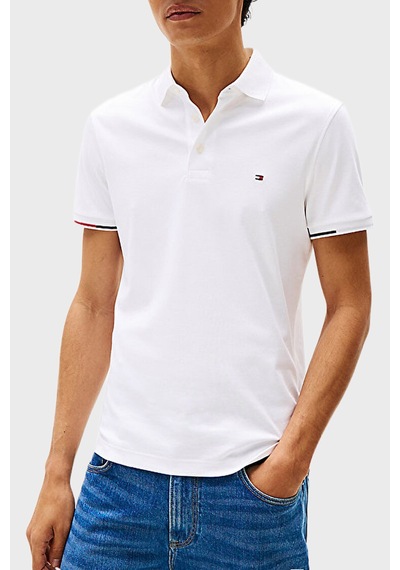 Tommy Hilfiger Erkek Polo Yaka T Shirt Mw0mw39348 Ybr Beyaz Beyaz