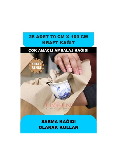 25 Adet 70cm X 100cm 100 Gr. Kraft Ambalaj Kağıdı, Çeyiz Ev Eşyası Hediye Ürün Paketleme, Çocuk Etkinlikleri