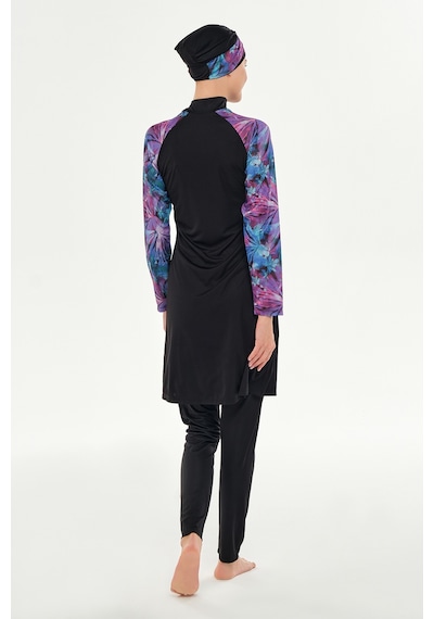 Rozamay Reglan Kol Likralı Tam Kapalı Tesettür Mayo 3119 Siyah Siyah01 Siyah