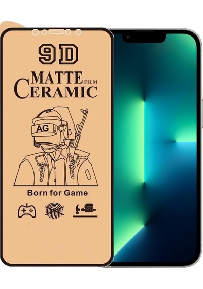 Apple Uyumlu   iPhone 13 Pro Ekran Koruyucu 9D Mat Seramik Nano Tam Kaplayan
