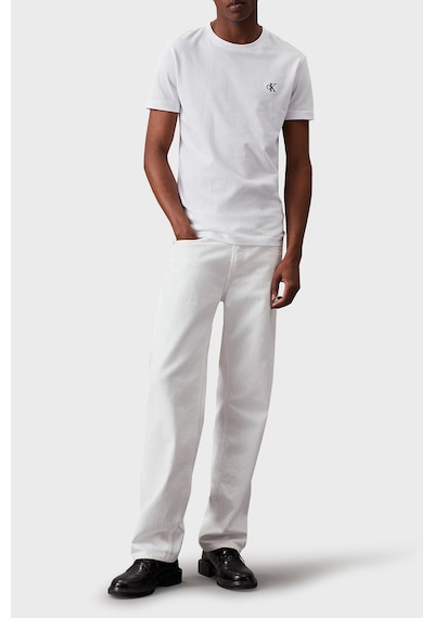 Calvin Klein Erkek T Shirt J30j314544 Yaf Beyaz Beyaz